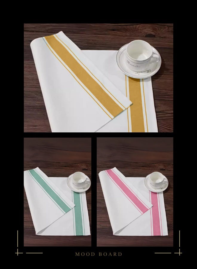 Pearl Coast Kitchen table covers White with pink green yellow stripe (50x70 cm) | pack of 24 - Image 3
