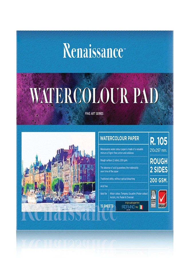 RENAISSANCE FABRIANO A4 (210X297MM) Size Water Colour Drawing PAD 200 GSM 15 Sheet R-105