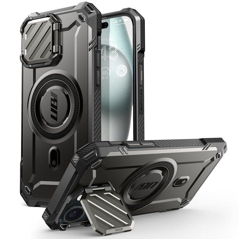 SUPCASE for iPhone 16e17e Case with Stand Unicorn Beetle Mag XT Compatible with MagSafe Builtin Camera Cover Stand Heavy Duty Magnetic Phone Case for iPhone 131415 Black - Image 2