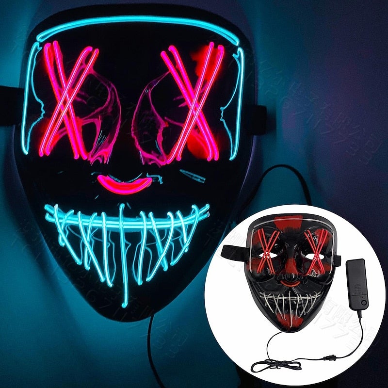 Bluejw Halloween Props LED Mask Clown The Jester Funny Halloween Adults' Men's Women's Halloween Carnival Mardi Gras Easy Halloween Costumes Dress Up - Image 5