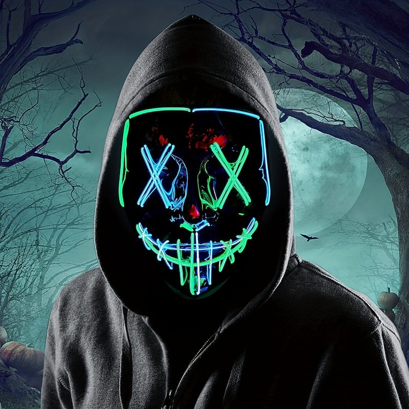 Bluejw Halloween Props LED Mask Clown The Jester Funny Halloween Adults' Men's Women's Halloween Carnival Mardi Gras Easy Halloween Costumes Dress Up - Image 2