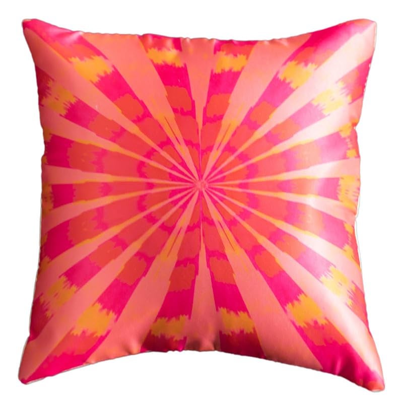 Vendola Decorative Satin 250TC Sofa Cushion Pillow Covers, Multicolor, Set of 5 Floral Cushion Covers(Florence,24x24 Inches) - Image 5