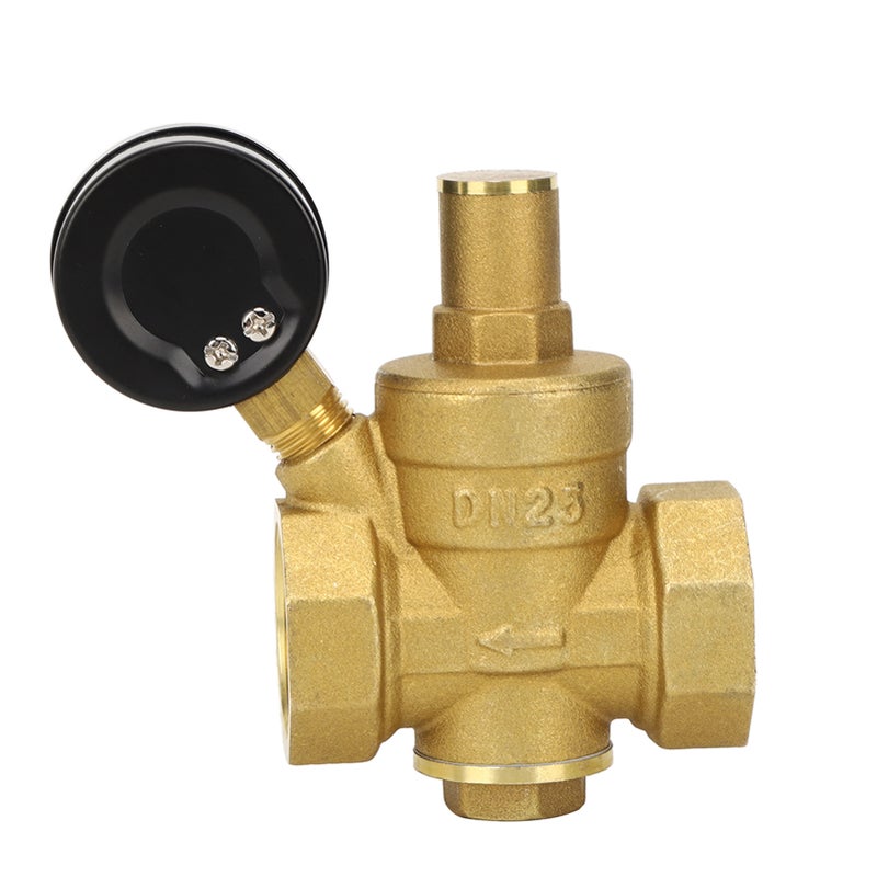 DN25 Brass Adjustable Water Pressure Reducing Regulator Reducer  Gauge Meter - Image 5