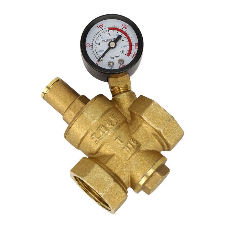 DN25 Brass Adjustable Water Pressure Reducing Regulator Reducer  Gauge Meter - Image 4