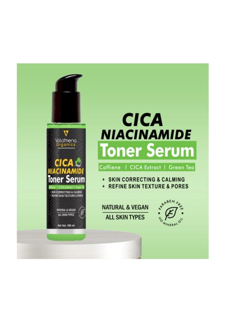 VOLAMENA WITH DEVICE CICA Niacinamide Toner serum unclogs pores reduces blemishes CIC Green Tea Caffeine 100ml - Image 2