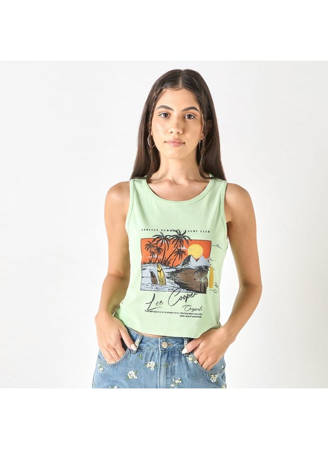 Lee Cooper Lee Cooper Graphic Print Sleeveless T-Shirt  - Image 1