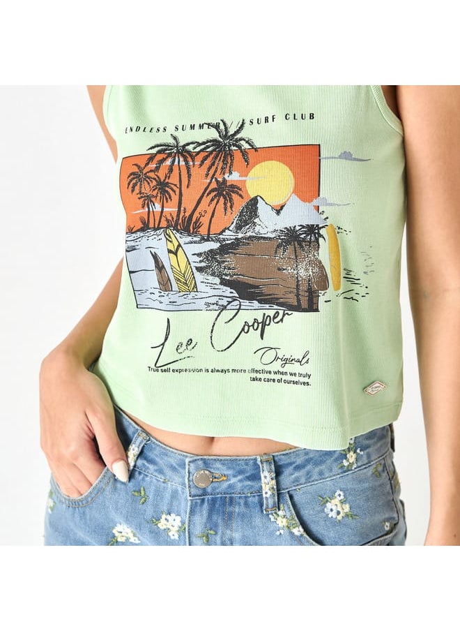 Lee Cooper Lee Cooper Graphic Print Sleeveless T-Shirt  - Image 4