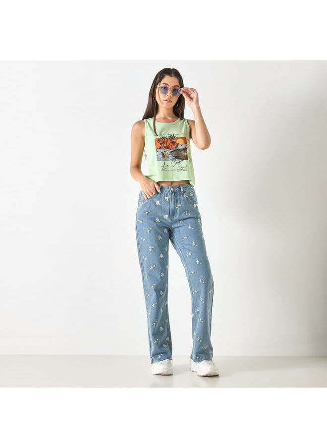 Lee Cooper Lee Cooper Graphic Print Sleeveless T-Shirt  - Image 2