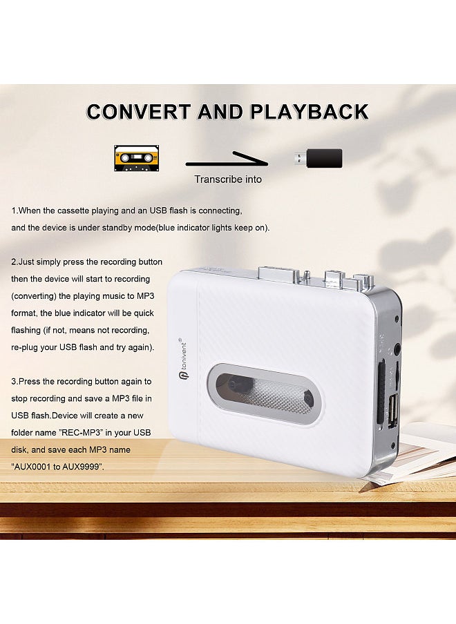 Generic - Cassette Tape to MP3 Converter Cassette To MP3 Card Player U Disk Tape Recorder to MP3 Player Cassette Player Portable Audio Tape to MP3 Converter Vintage Walkman Cassette Recorder Music Player - Image 1