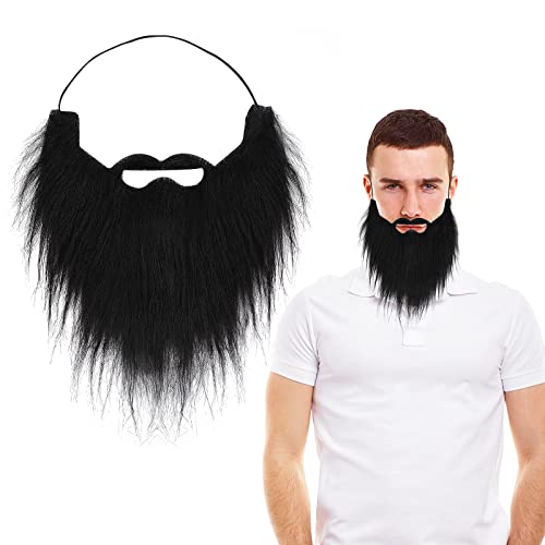 Sibba Party Fake Beard, Fake Mustaches Funny Self Adhesive Novelty Moustache Festival Party costume and Christmas Supplies Decorations Masquerade Party (Black) - Image 4