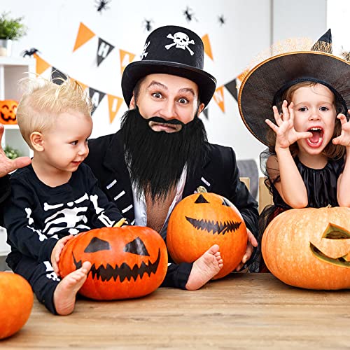 Sibba Party Fake Beard, Fake Mustaches Funny Self Adhesive Novelty Moustache Festival Party costume and Christmas Supplies Decorations Masquerade Party (Black) - Image 3