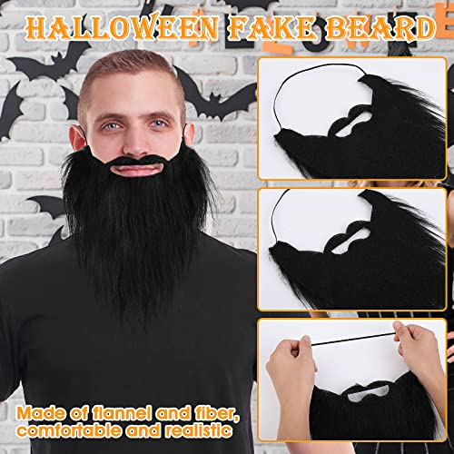 Sibba Party Fake Beard, Fake Mustaches Funny Self Adhesive Novelty Moustache Festival Party costume and Christmas Supplies Decorations Masquerade Party (Black) - Image 5