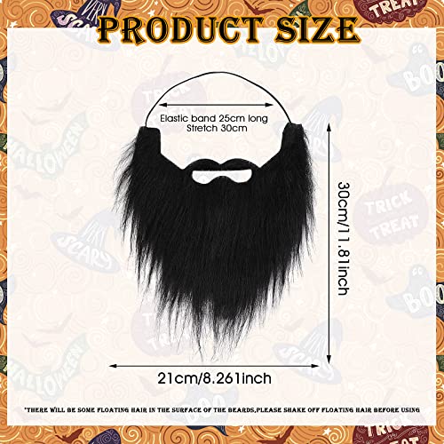 Sibba Party Fake Beard, Fake Mustaches Funny Self Adhesive Novelty Moustache Festival Party costume and Christmas Supplies Decorations Masquerade Party (Black) - Image 2