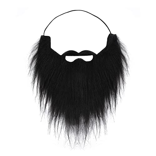 Sibba Party Fake Beard, Fake Mustaches Funny Self Adhesive Novelty Moustache Festival Party costume and Christmas Supplies Decorations Masquerade Party (Black) - Image 1