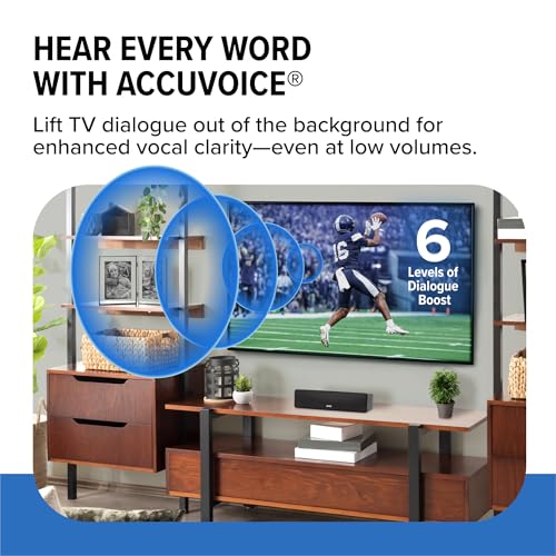 ZVOX AccuVoice AV100 Compact TV Soundbar Speaker with 6 Levels of Voice Boost, Black - Image 3
