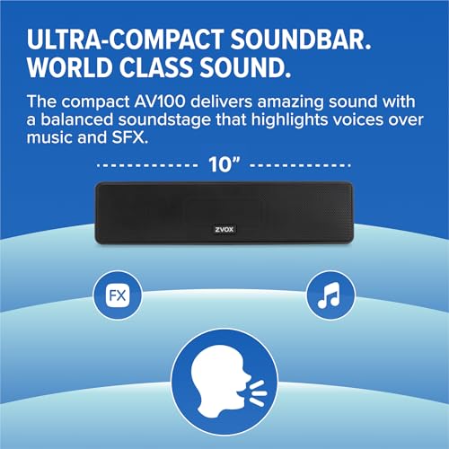 ZVOX AccuVoice AV100 Compact TV Soundbar Speaker with 6 Levels of Voice Boost, Black - Image 5