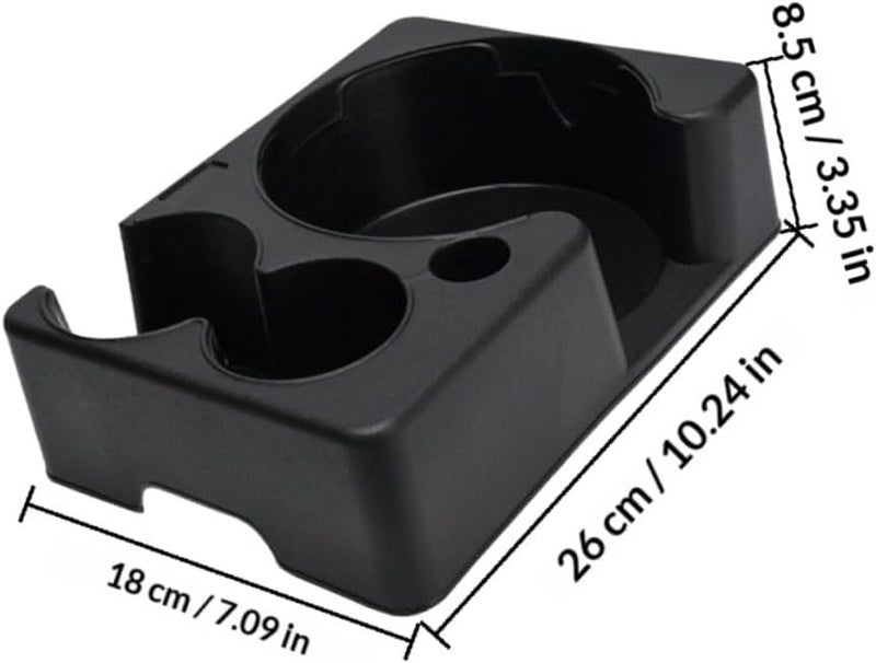 حامل أكواب المياه للسيارة لمقعد السيارة، حامل المشروبات متعدد الوظائف مع قاعدة، متوافق مع الأكواب السفرية والزجاجات، أسود - Image 2