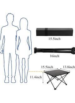 KUYING lightweight Outdoor Camping Folding Table - Black  - Image 5