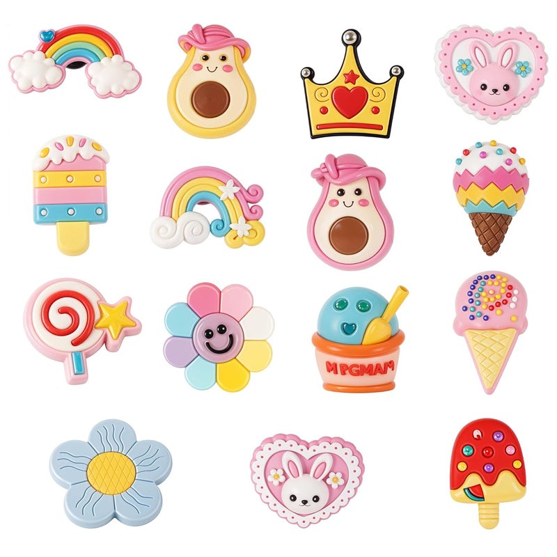 Kawn ®️ 30Pcs Clog Slippers Shoe Charms Cute Cartoon Casual Clog Slipper Charms For Girls Aesthetic Shoe Decoration Charms Rubber Charms For Clogs Bracelet Wristband Decoration Charms - Image 5