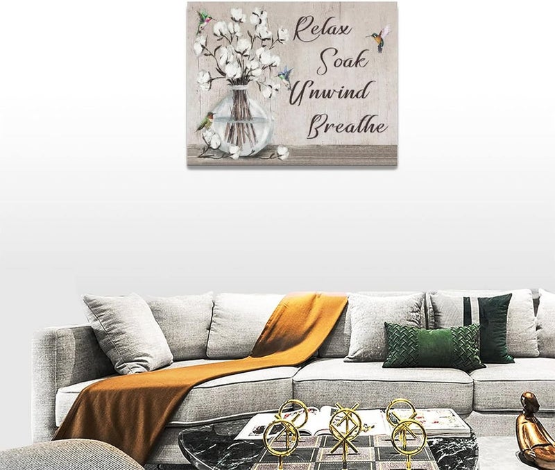 Tijuboni Rustic Cotton Flowers Canvas Wall Art - Image 5