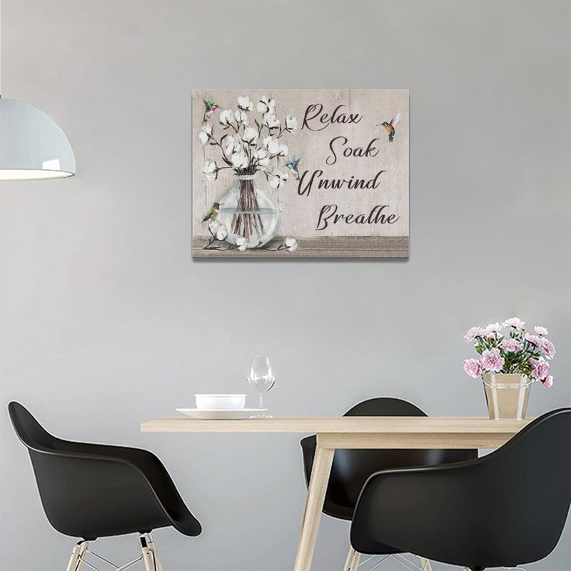 Tijuboni Rustic Cotton Flowers Canvas Wall Art - Image 4