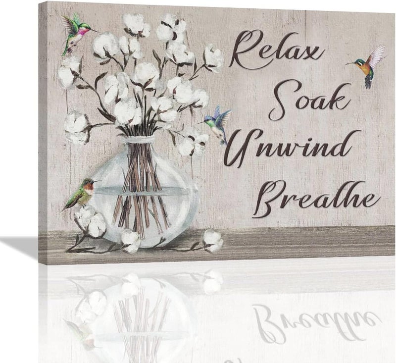 Tijuboni Rustic Cotton Flowers Canvas Wall Art - Image 1
