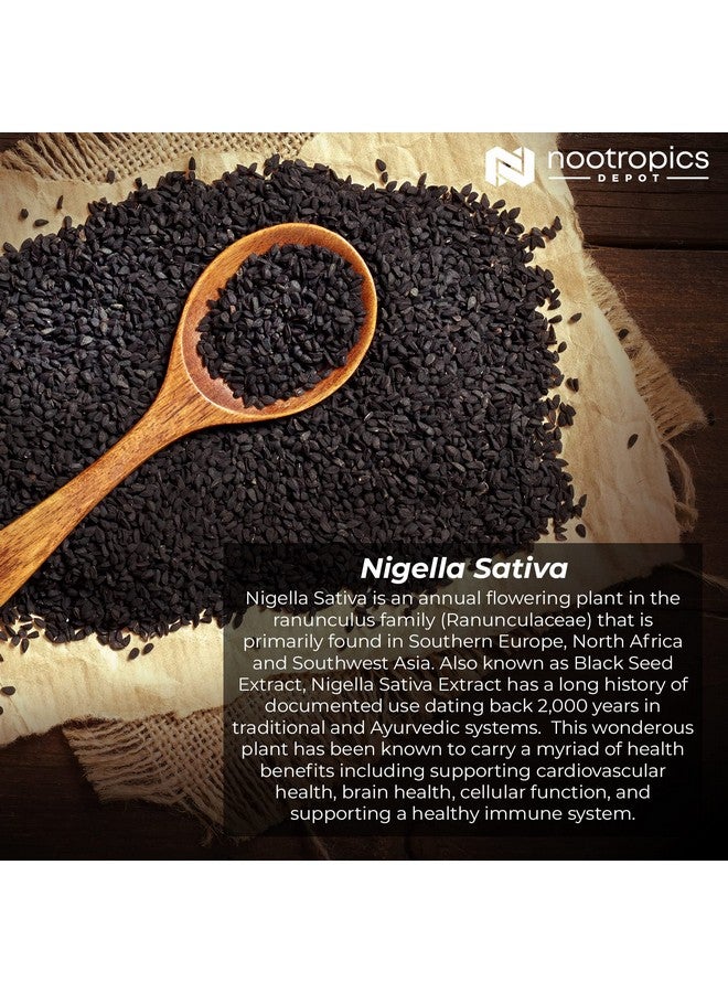 Nootropics Depot Nigella Sativa Extract Capsules | 200mg | 60 Count | Minimum 10% Thymoquinone Content | Black Seed Oil Extract | Supports Brain Health, Memory, Liver Health, and Immune Function - Image 3