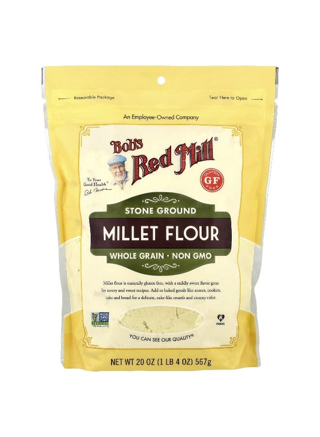 Bobs red mill طحين الدخن المطحون بالحجر من بوب ريد ميل، حبة كاملة، 20 أونصة (567 جرام) - Image 1