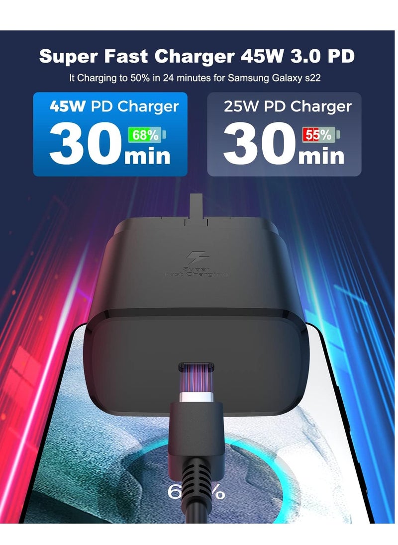 ELTRAZONE - For Samsung Charger, 45W USB C Super Fast Charging with 1.5m Cable Compatible with Samsung Galaxy S24 S23 S22 S21 S20 Ultra, S24+ S23+ S22+ S21+, A53, A15, A55, A54, Type C Power Adapter - Image 1