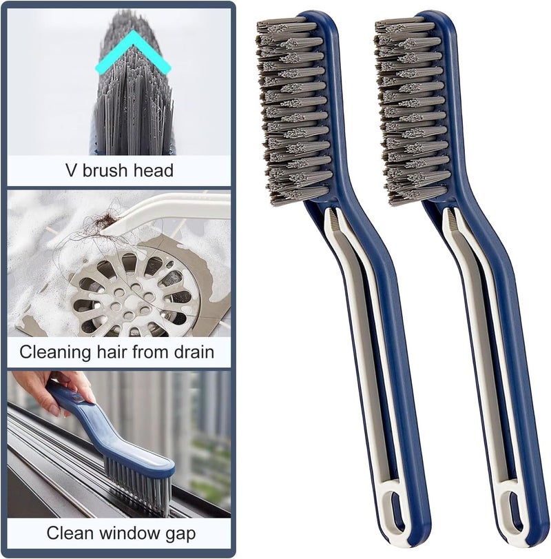 ZTOCOZ Crevice Cleaning Brush, Multifunctional Hard Bristle Grout Cleaning Brush, Bathroom Cleaning Brush with Clip,Cleaning Brush for Household, Kitchen, Window, Sink, Toilet, Grout (5 PCS) - Image 3