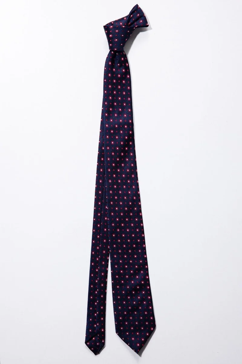 Tudors Classic Pocket Handkerchief Patterned Navy Blue Tie