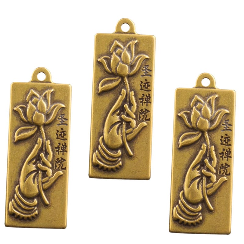 3Pcs Brass Keychain Set Elegant Design Luggage Bag Charm For Home Office Gifting - Image 2