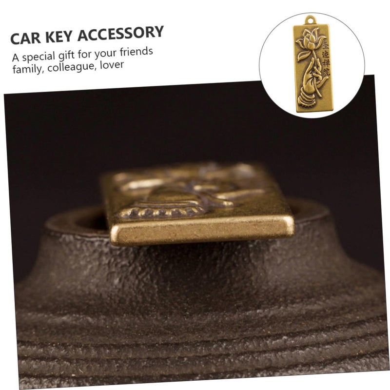 3Pcs Brass Keychain Set Elegant Design Luggage Bag Charm For Home Office Gifting - Image 4