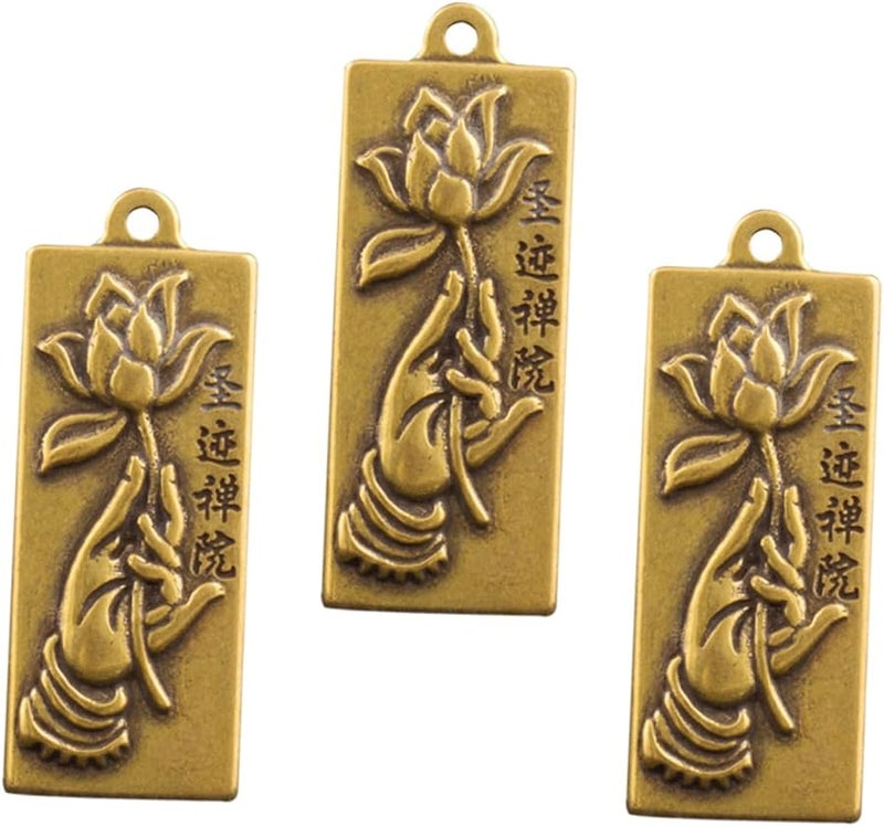 3Pcs Brass Keychain Set Elegant Design Luggage Bag Charm For Home Office Gifting - Image 1