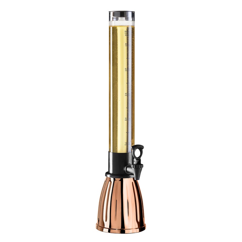 Oggi OGGI Beer Tower 3L100oz  Beverage Dispenser with Spigot  Ice Tube Margarita Tower Mimosa Tower Perfect Drink Dispensers for Parties Drink Tower Holds 6 Pints of Beer  Copper 