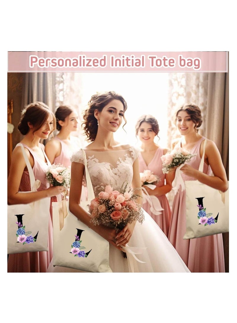 PRINTSHOP4ME Initial Letters Canvas Cotton Tote Bag, Cosmetic Pouch, and Stainless Steel Travel Mug - A Stylish Pack of 3 Combo Set for Girls - Gift for wedding - Gifts for girls - Gift for friends  - Image 5