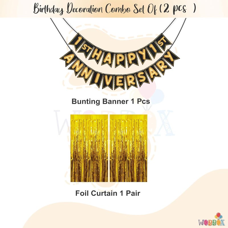 WOBBOX Happy Anniversary Bunting Banner, Anniversary Decoration for Home, Happy Anniversary Decoration Items - Image 2