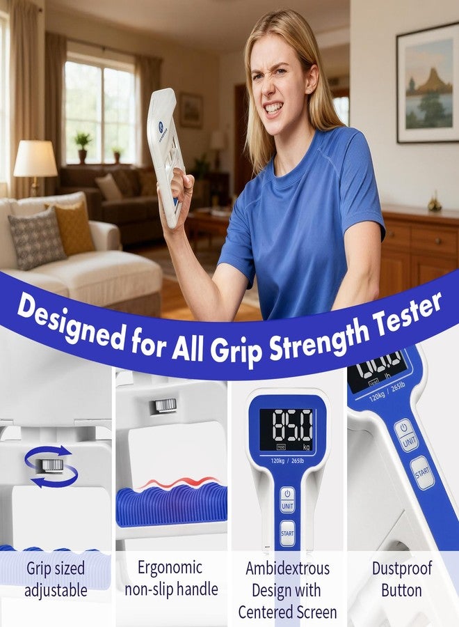 Handexer Grip Strength Tester, Digital Hand Dynamometer FDA Registered with Backlit LCD for Grip Strength Testing and Training - Image 3