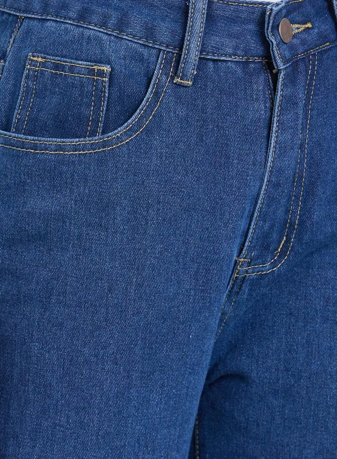 Styli  Blue High Rise Wide Leg Jeans for Women | Best Price UAE