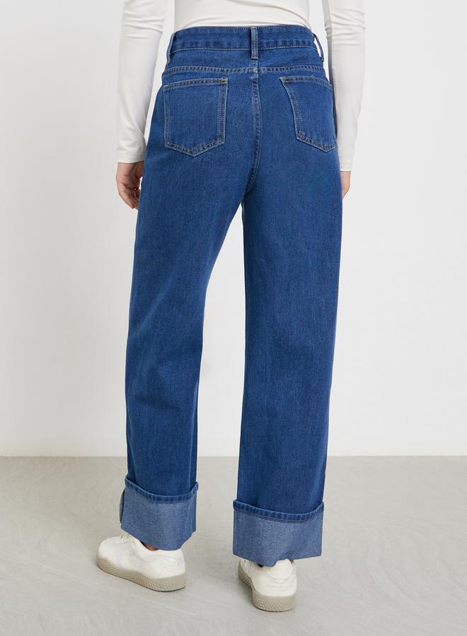 ستايلي جينز بأرجل واسعة وخصر عالي - Image 4