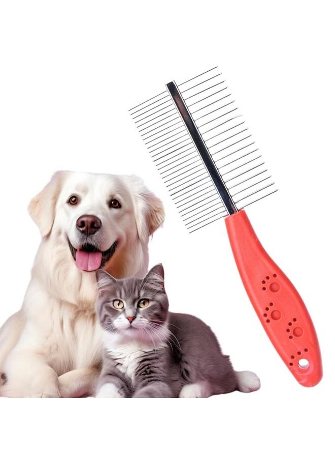 Sage Square Pet Comb Double Side - Professional Grooming Tool For Dogs And Cats, Detangle, Smooth And Beautify Your Pet'S Fur, Versatile, Ergonomic Handle Comfort, Effective Knot Removal  - Image 1