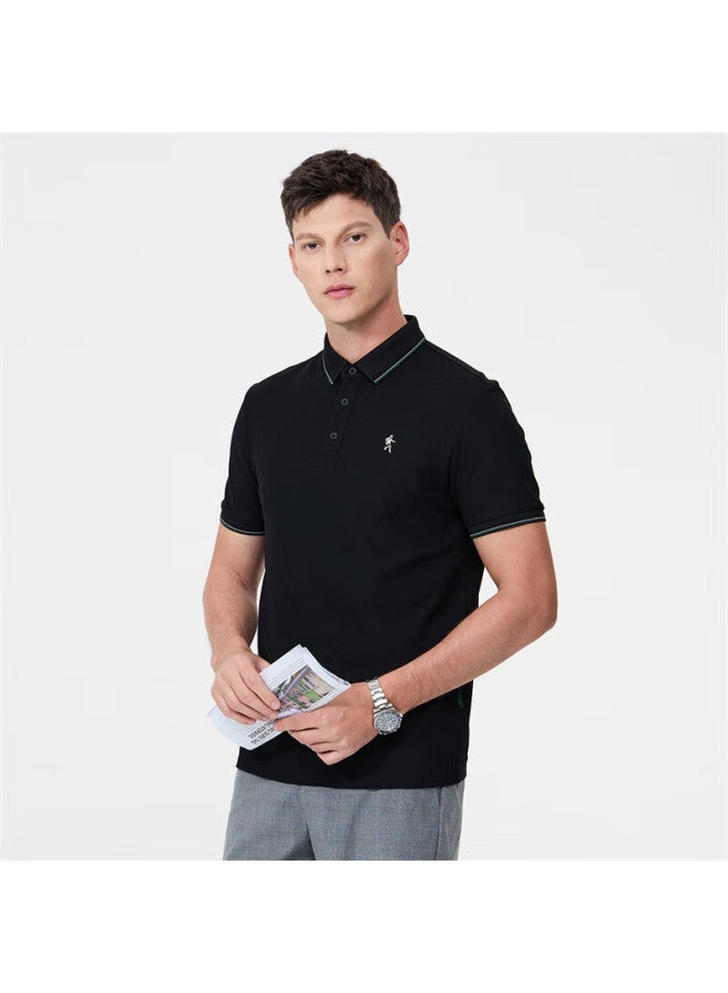 Dancing Wolves Men's Summer Cool Short Sleeve Polo Shirt Men's Antibacterial Dust Mite Resistant Versatile Top Men - Image 2