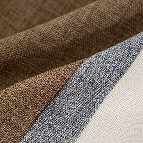 Yangest Patchwork Pillow Cover 20x20 Inch Luxury Cotton and Linen Cushion Cover Square Pillowcover for Couch Bedroom Living Room, Brown - Image 3
