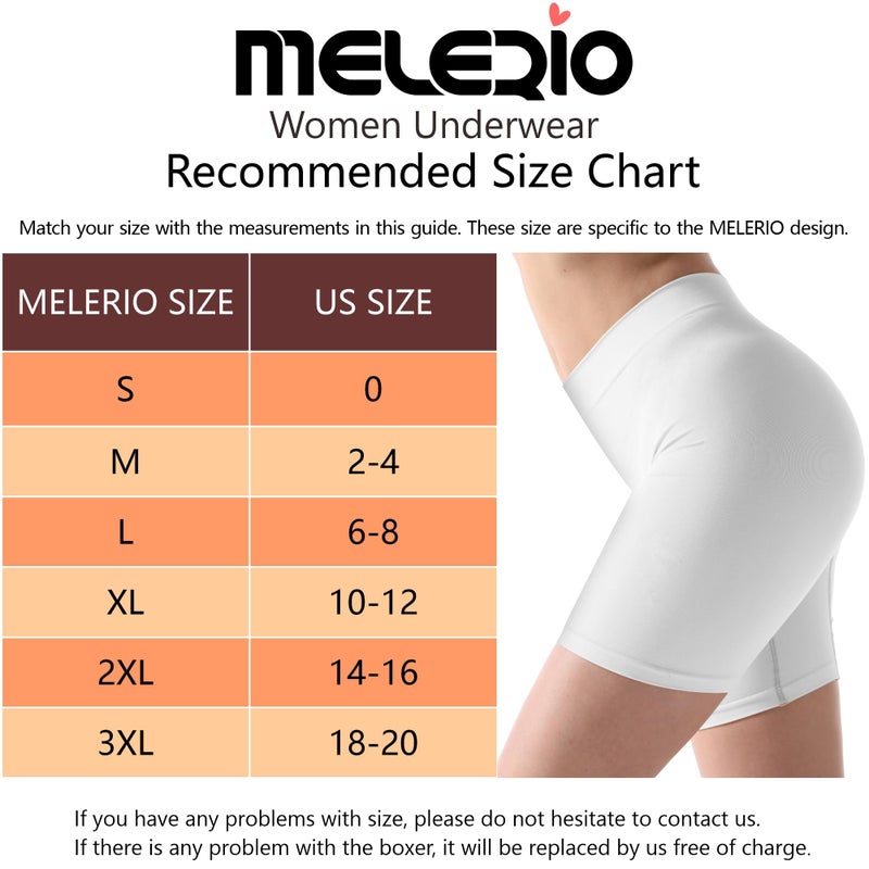 MELERIO Women's Slip Shorts, Comfortable Boyshorts Panties, Anti-chafing Spandex Shorts for Under Dress (Black, 16-18) - Image 5