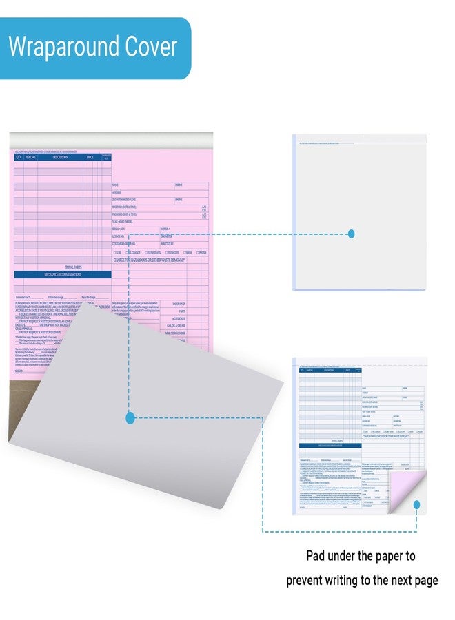 suituts Auto Repair Invoice Book, 50 Sets, 3 Part, 8.5X7.44 Inch, GT3870 - Image 3