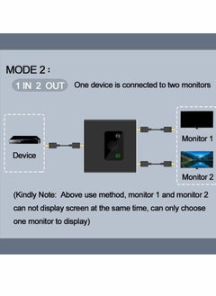 Y&D HDMI Switch, 2.0 Splitter 2 x 1/1 2. No External Power Required Aluminum Alloy 60Hz Support 4K 3D HD 1080P for Xbox PS4 Roku HDTV, Switcher Input 1 Output  - Image 5