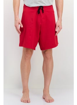 Burnside Men Drawstring Board Shorts, Red  - Image 1