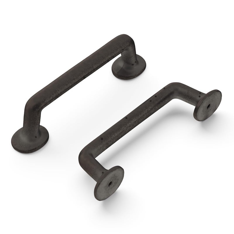 Hickory Hardware 1 Pack Solid Core Kitchen Cabinet Pulls Luxury Cabinet Handles Hardware for Doors Dresser Drawers 4 Inch Hole Center Black Iron Carbonite Collection