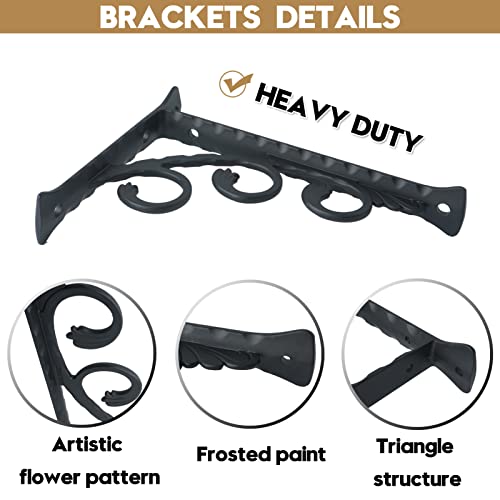 AddGrace Decorative Shelf Brackets L Shape 6 inch Black Wall Mounted Shelf Bracket with Screws (Black) 6inch - Image 3