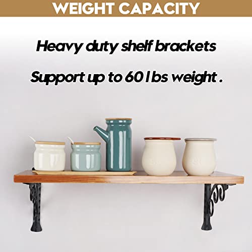 AddGrace Decorative Shelf Brackets L Shape 6 inch Black Wall Mounted Shelf Bracket with Screws (Black) 6inch - Image 5
